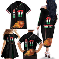 Custom Italian Republic Baketball Family Matching Off The Shoulder Long Sleeve Dress and Hawaiian Shirt Sporty Style