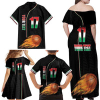 Custom Italian Republic Baketball Family Matching Off Shoulder Maxi Dress and Hawaiian Shirt Sporty Style