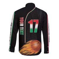 Custom Italian Republic Baketball Long Sleeve Button Shirt Sporty Style