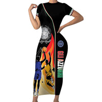 Custom Italian Republic Baketball Short Sleeve Bodycon Dress Sporty Style