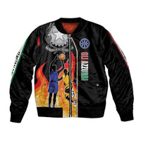 Custom Italian Republic Baketball Sleeve Zip Bomber Jacket Sporty Style