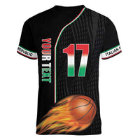 Custom Italian Republic Baketball Women V-Neck T-Shirt Sporty Style
