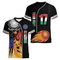 Custom Italian Republic Baketball Women V-Neck T-Shirt Sporty Style