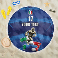 Italian Republic Rugby Custom Beach Blanket Sporty Style