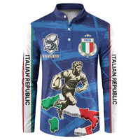 Italian Republic Rugby Custom Button Sweatshirt Sporty Style
