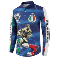 Italian Republic Rugby Custom Button Sweatshirt Sporty Style