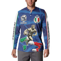 Italian Republic Rugby Custom Button Sweatshirt Sporty Style