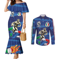 Italian Republic Rugby Custom Couples Matching Mermaid Dress and Long Sleeve Button Shirt Sporty Style
