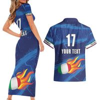 Italian Republic Rugby Custom Couples Matching Short Sleeve Bodycon Dress and Hawaiian Shirt Sporty Style