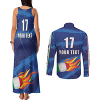 Italian Republic Rugby Custom Couples Matching Tank Maxi Dress and Long Sleeve Button Shirt Sporty Style