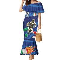 Italian Republic Rugby Custom Family Matching Mermaid Dress and Hawaiian Shirt Sporty Style