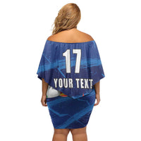 Italian Republic Rugby Custom Family Matching Off Shoulder Short Dress and Hawaiian Shirt Sporty Style