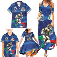 Italian Republic Rugby Custom Family Matching Summer Maxi Dress and Hawaiian Shirt Sporty Style