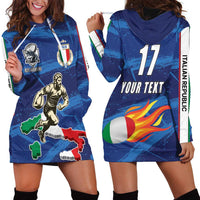 Italian Republic Rugby Custom Hoodie Dress Sporty Style