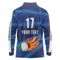 Italian Republic Rugby Custom Long Sleeve Polo Shirt Sporty Style