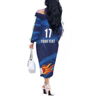 Italian Republic Rugby Custom Off The Shoulder Long Sleeve Dress Sporty Style