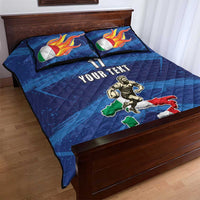 Italian Republic Rugby Custom Quilt Bed Set Sporty Style