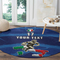 Italian Republic Rugby Custom Round Carpet Sporty Style
