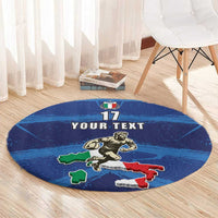Italian Republic Rugby Custom Round Carpet Sporty Style