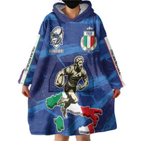Italian Republic Rugby Custom Wearable Blanket Hoodie Sporty Style