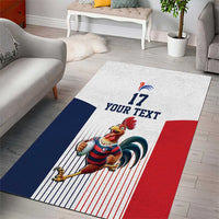 France Rugby Custom Area Rug Come on Les Bleus White Style