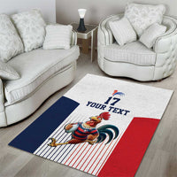 France Rugby Custom Area Rug Come on Les Bleus White Style