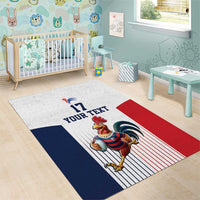 France Rugby Custom Area Rug Come on Les Bleus White Style