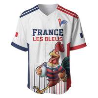 France Rugby Custom Baseball Jersey Come on Les Bleus White Style