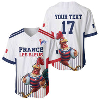 France Rugby Custom Baseball Jersey Come on Les Bleus White Style