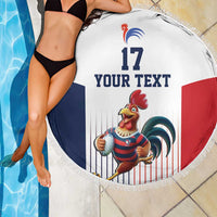 France Rugby Custom Beach Blanket Come on Les Bleus White Style