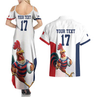 France Rugby Custom Couples Matching Summer Maxi Dress and Hawaiian Shirt Come on Les Bleus White Style