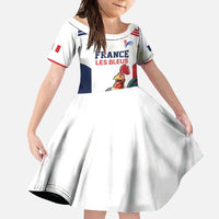 France Rugby Custom Family Matching Off Shoulder Maxi Dress and Hawaiian Shirt Come on Les Bleus White Style
