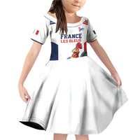 France Rugby Custom Family Matching Off Shoulder Short Dress and Hawaiian Shirt Come on Les Bleus White Style