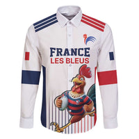 France Rugby Custom Family Matching Off Shoulder Short Dress and Hawaiian Shirt Come on Les Bleus White Style