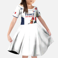 France Rugby Custom Family Matching Short Sleeve Bodycon Dress and Hawaiian Shirt Come on Les Bleus White Style