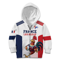 France Rugby Custom Kid Hoodie Come on Les Bleus White Style