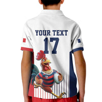 France Rugby Custom Kid Polo Shirt Come on Les Bleus White Style