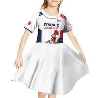 France Rugby Custom Kid Short Sleeve Dress Come on Les Bleus White Style