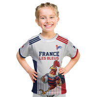 France Rugby Custom Kid T Shirt Come on Les Bleus White Style