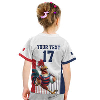 France Rugby Custom Kid T Shirt Come on Les Bleus White Style