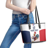 France Rugby Custom Leather Tote Bag Come on Les Bleus White Style