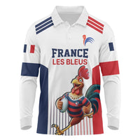 France Rugby Custom Long Sleeve Polo Shirt Come on Les Bleus White Style