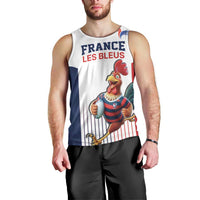 France Rugby Custom Men Tank Top Come on Les Bleus White Style
