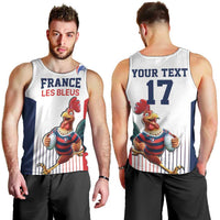 France Rugby Custom Men Tank Top Come on Les Bleus White Style