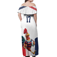France Rugby Custom Off Shoulder Maxi Dress Come on Les Bleus White Style