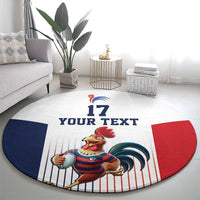 France Rugby Custom Round Carpet Come on Les Bleus White Style