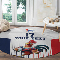 France Rugby Custom Round Carpet Come on Les Bleus White Style
