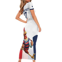 France Rugby Custom Short Sleeve Bodycon Dress Come on Les Bleus White Style