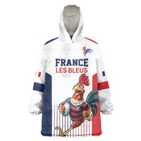 France Rugby Custom Wearable Blanket Hoodie Come on Les Bleus White Style