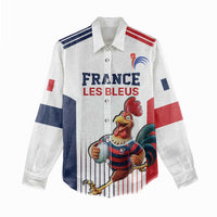 France Rugby Custom Women Casual Shirt Come on Les Bleus White Style